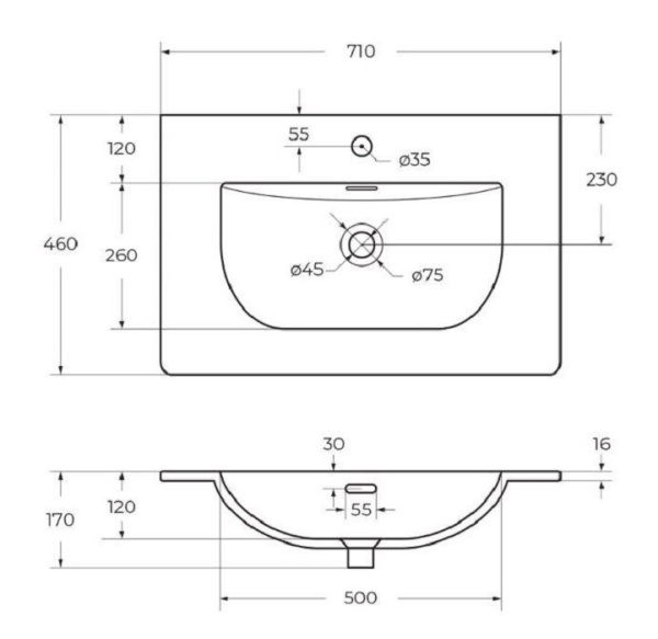 Раковина BelBagno Uno BB-8099-70